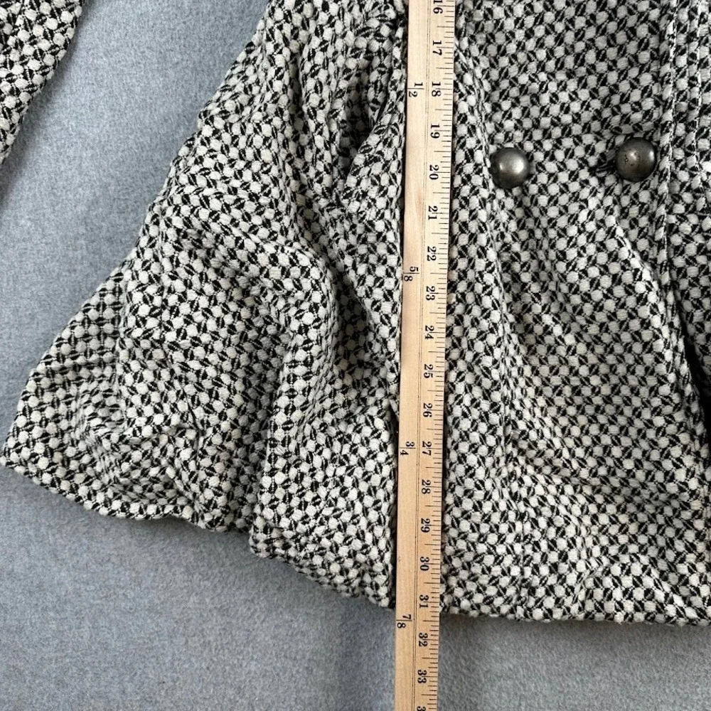 Bethany Mota Double Breasted Black and White Swing Pea Coat‎ Jacket Women's XS - Picture 6 of 9